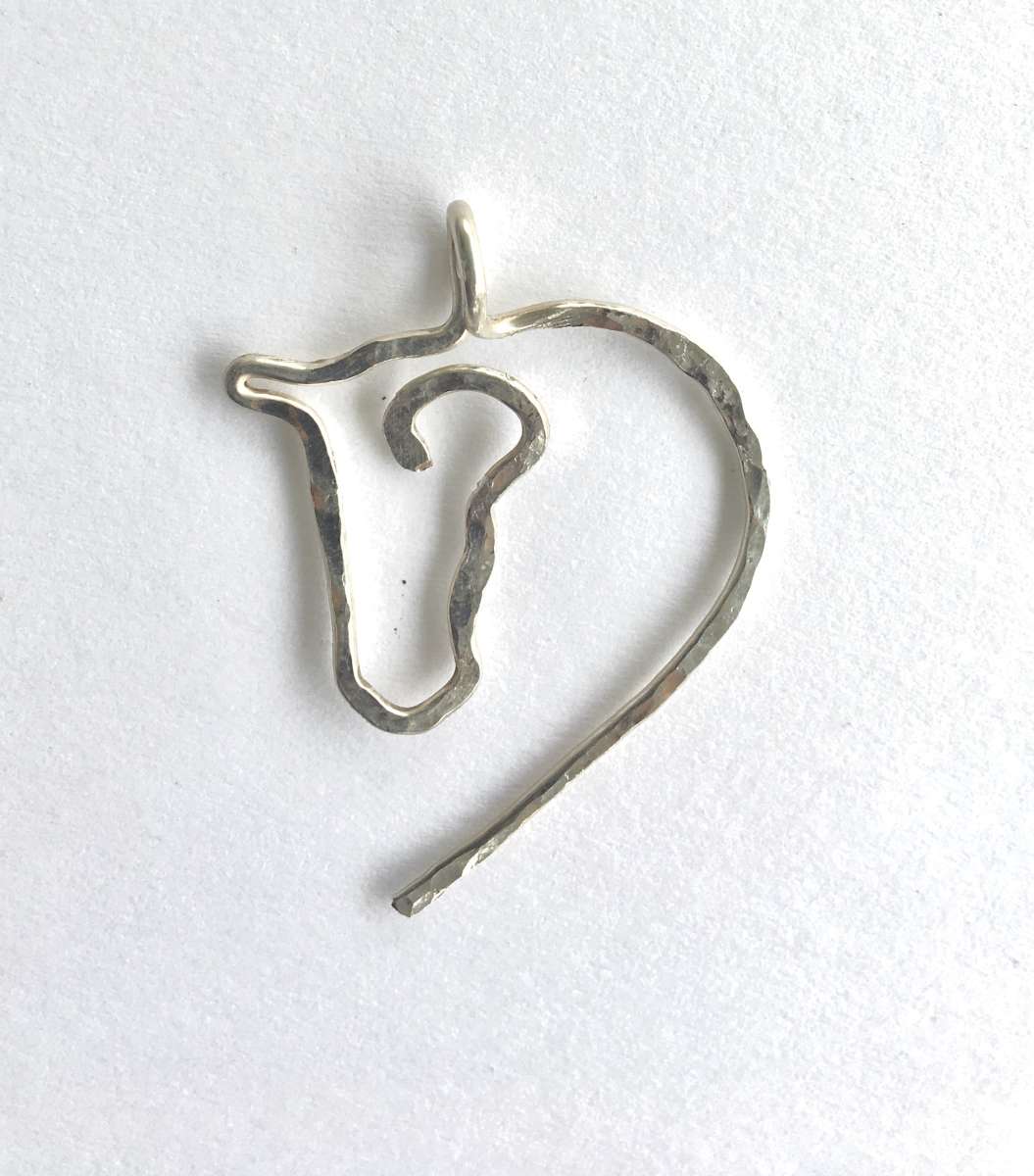 Horse Head Pendant, sterling