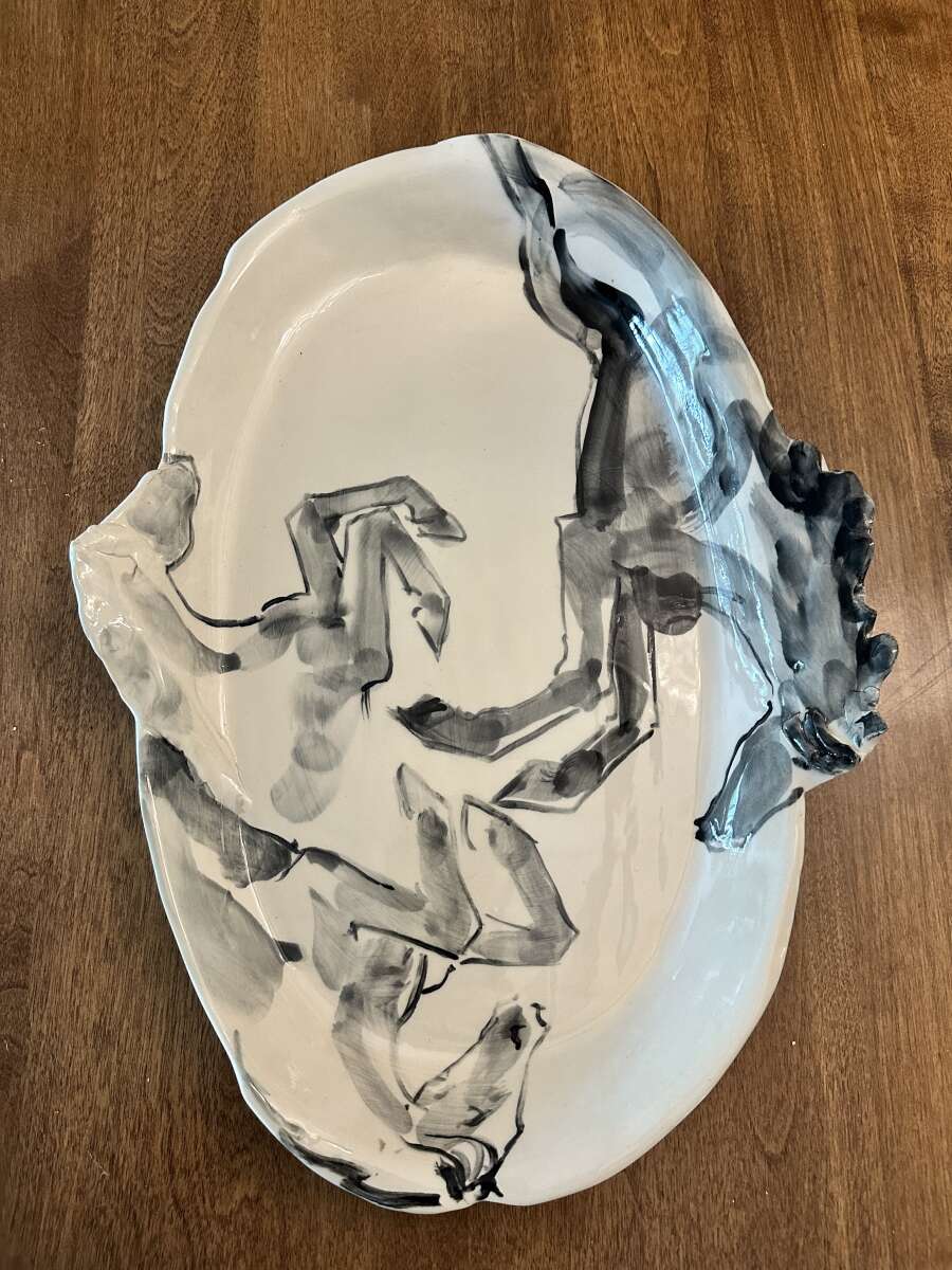 Three Greys Leaping Platter Three Greys Leaping Platter