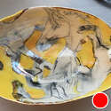 Yellow and Gold Horses Bowl