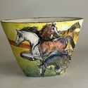 Vase with white 23 karat gold